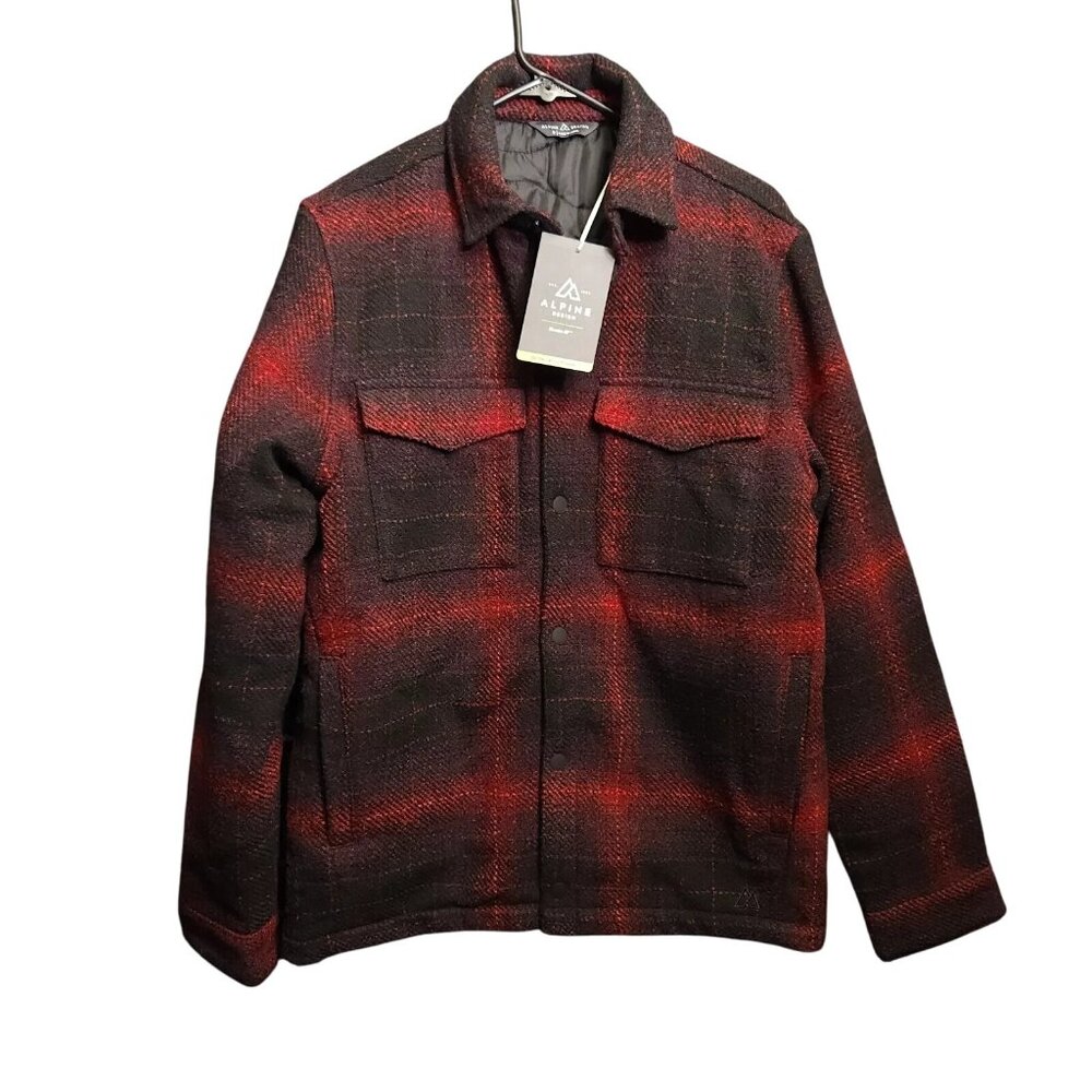 NWT Alpine Design Men XXL Red & Black Plaid Flannel Polyester Jacket
